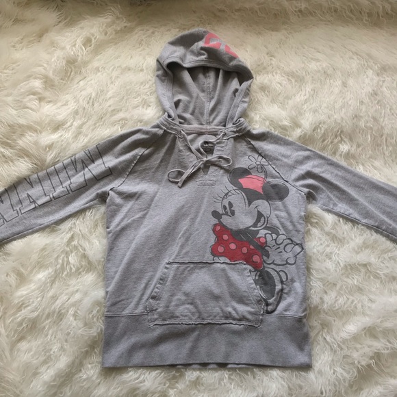 Disney Tops - DISNEY PARKS AUTHENTIC MINNIE MOUSE GRAY HOODIE